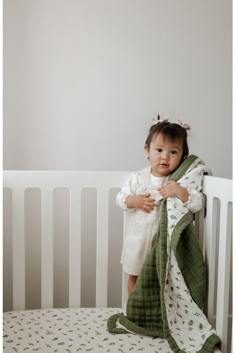 Organic Cotton Muslin Crib Sheet, Alternate, color, OLIVE BRANCH