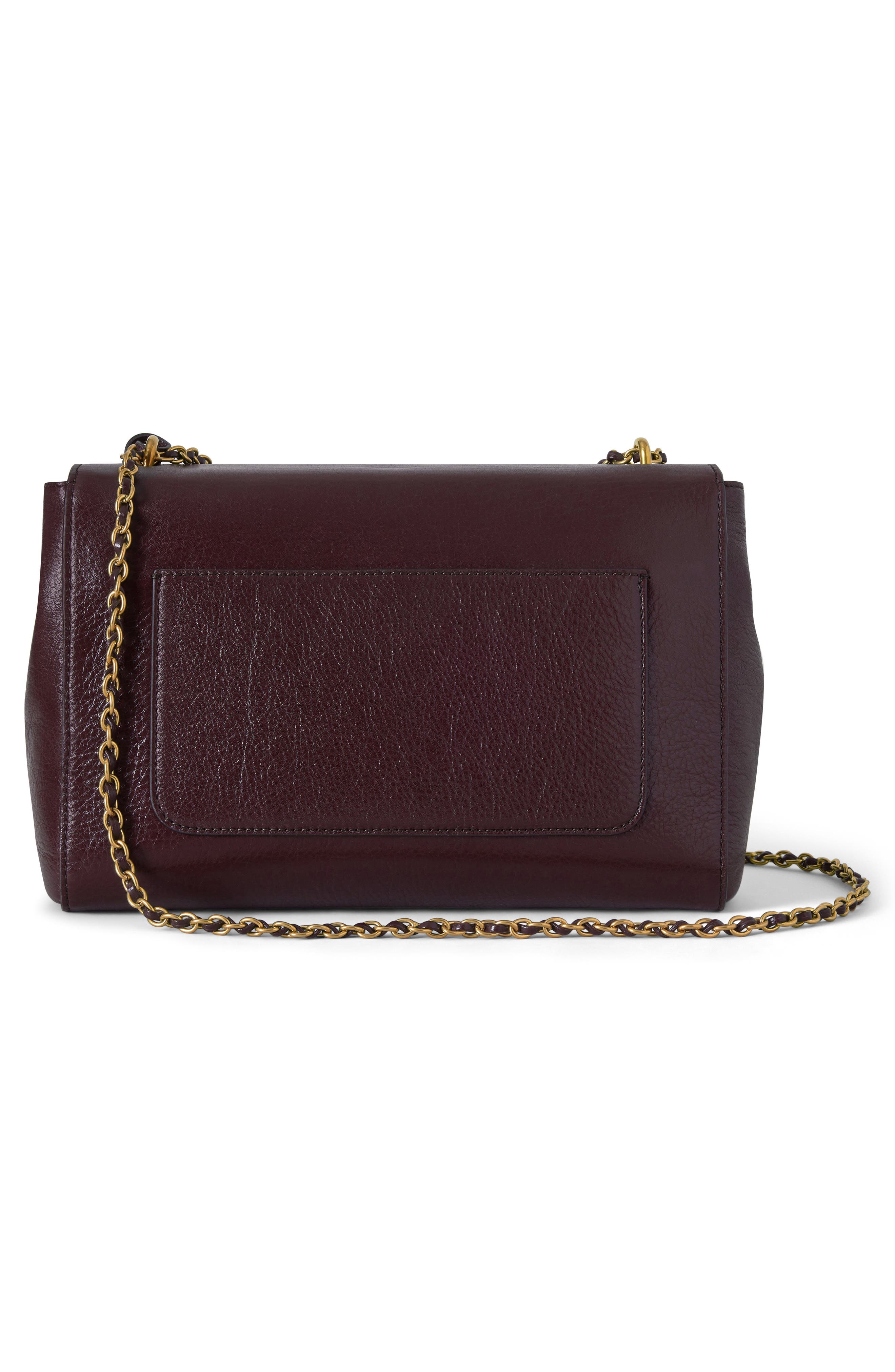 Mulberry Medium Lily High Shine Leather Shoulder Bag, Alternate, color, Oxblood