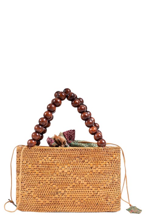 Tatiana Handwoven Rattan Top Handle Bag