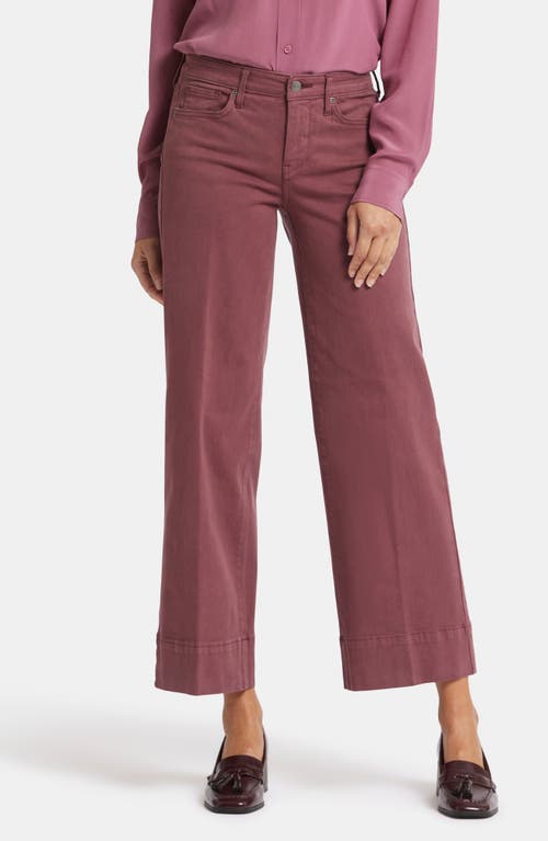 Nydj Teresa High Waist Wide Leg Ankle Jeans In Burgundy