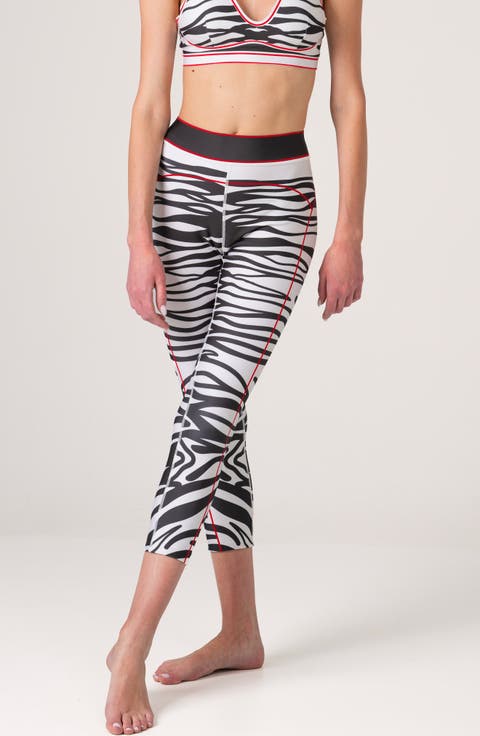 Zebra Stripe High-Waisted 7/8 Leggings