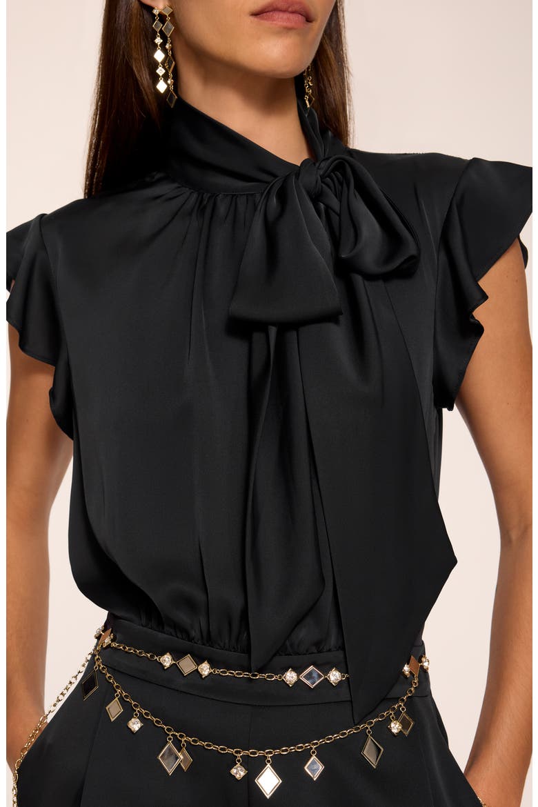 Irene Flutter Sleeve Jumpsuit, Alternate, color, BLACK