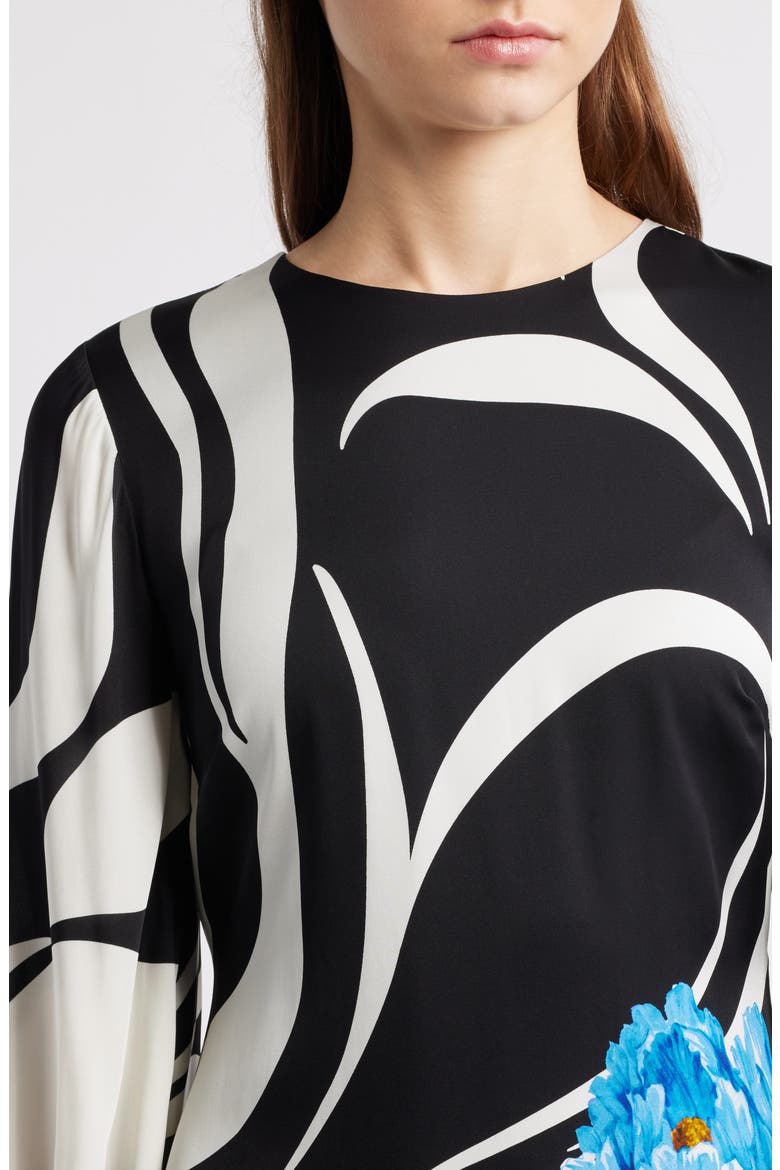 The Renata Mixed Print Long Sleeve Silk Blend Maxi Dress, Alternate, color, WILDSIDE BOUQUET