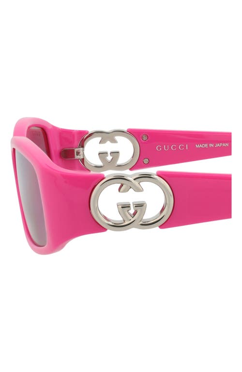 Gucci 54mm Rectangular Sunglasses In Red
