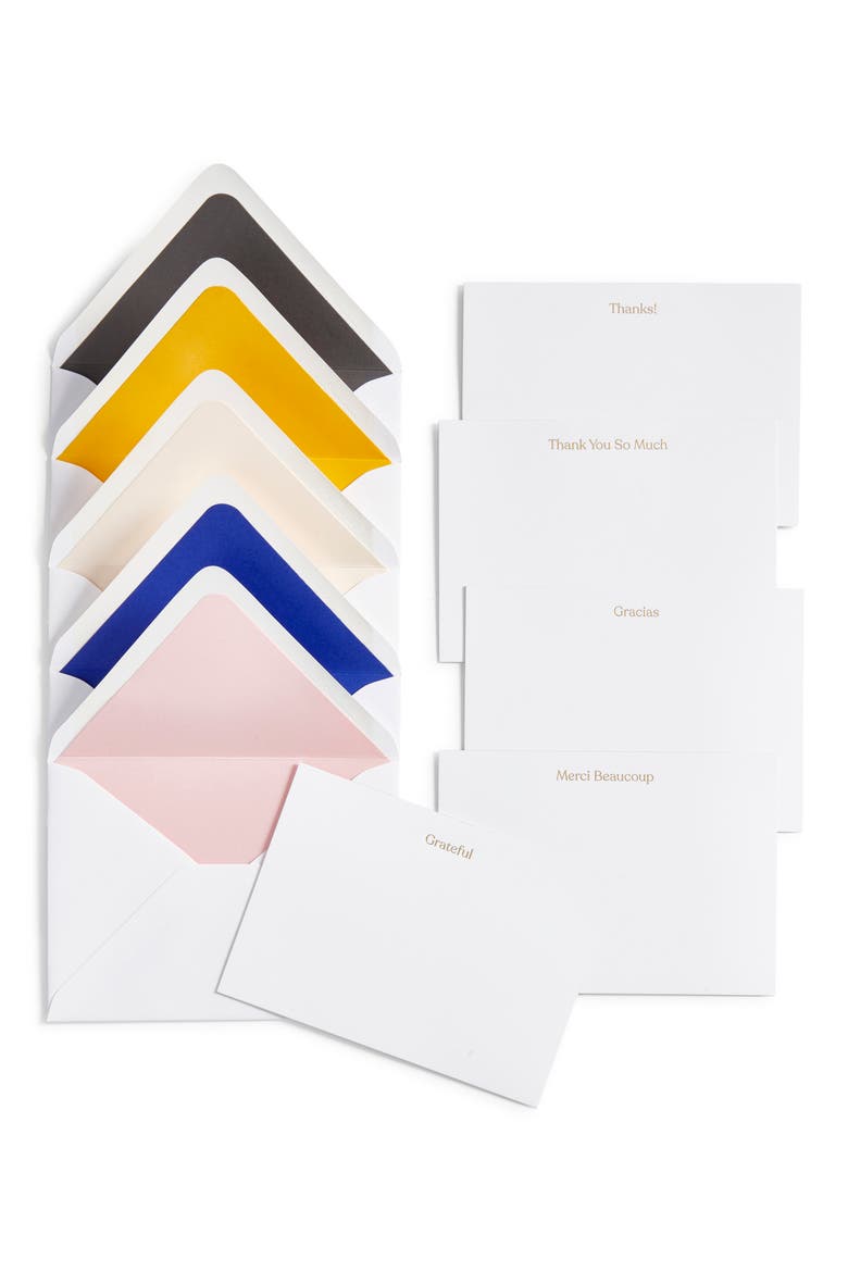 Set of 10 Note Cards & Envelopes, Main, color, GRATITUDE