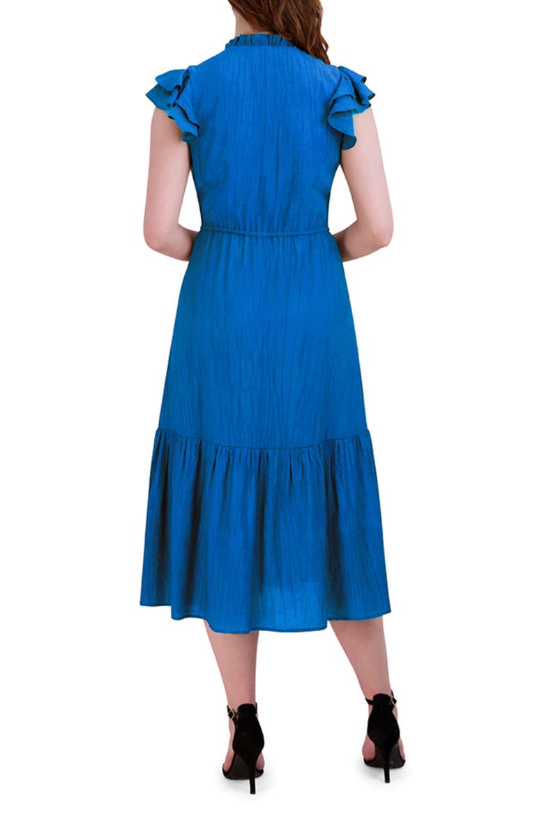Ruffle Sleeve Midi Dress, Alternate, color, BLUE