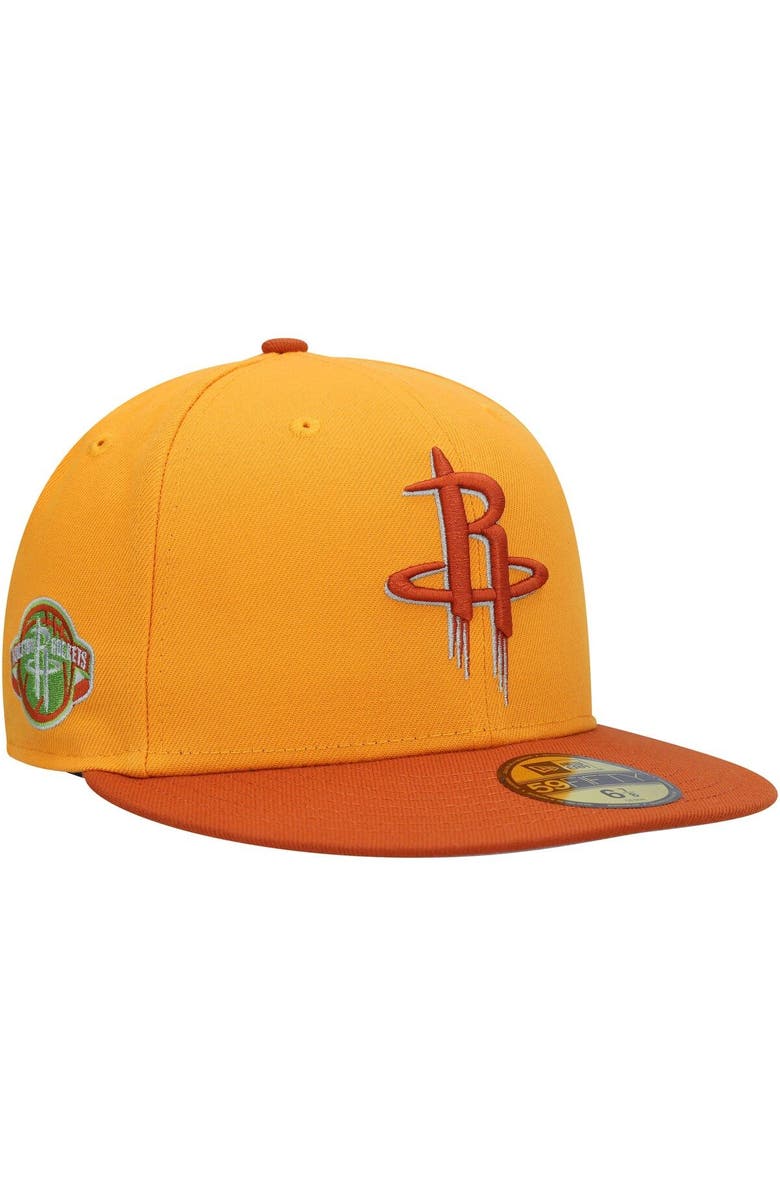 New Era Men's New Era Gold/Rust Houston Rockets 59FIFTY Fitted Hat, Main, color,