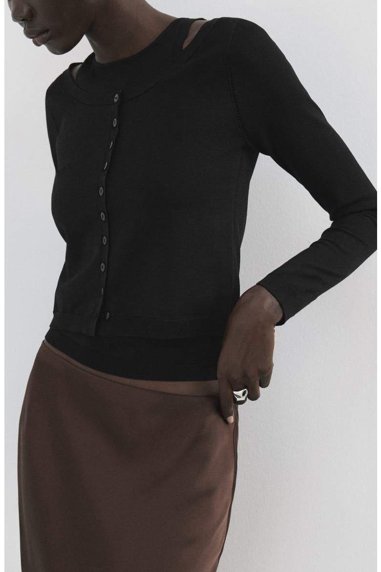 Combined Cardigan, Main, color, BLACK