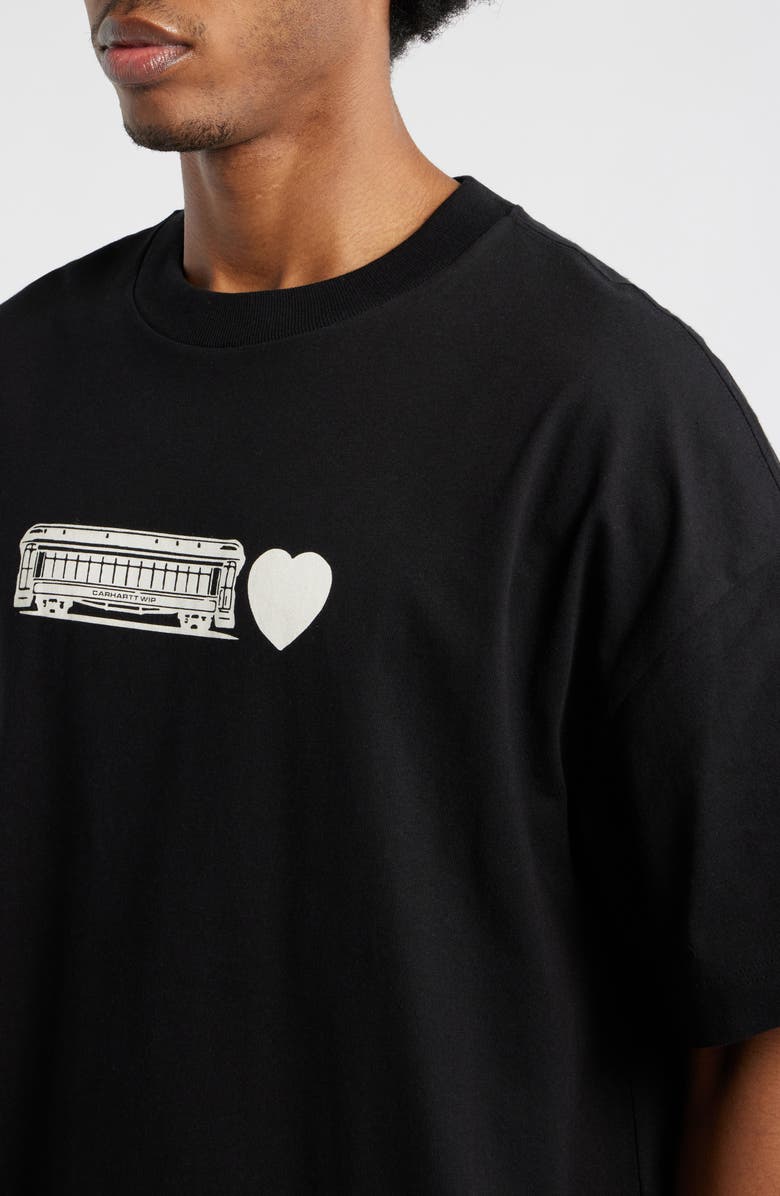 Carhartt Work In Progress Deconstructed Organic Cotton Jersey Graphic T-Shirt, Alternate, color, Black