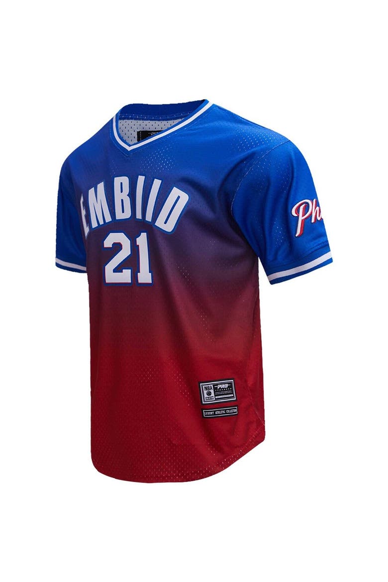 Men's Post Joel Embiid Royal/Red Philadelphia 76ers Ombre Name & Number T-Shirt, Alternate, color, Royal