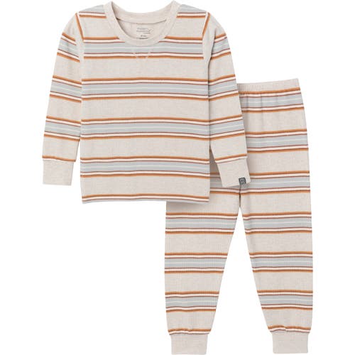 Shop Modern Moments™ By Gerber Hacci Pajama Top & Pant Set In Oatmeal Heather Stripe