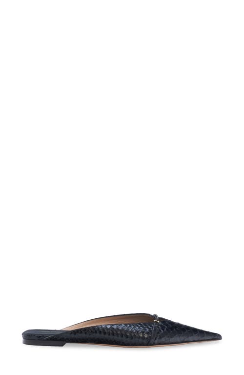 Tom Ford Python Embossed Pointed Toe Mule In Black