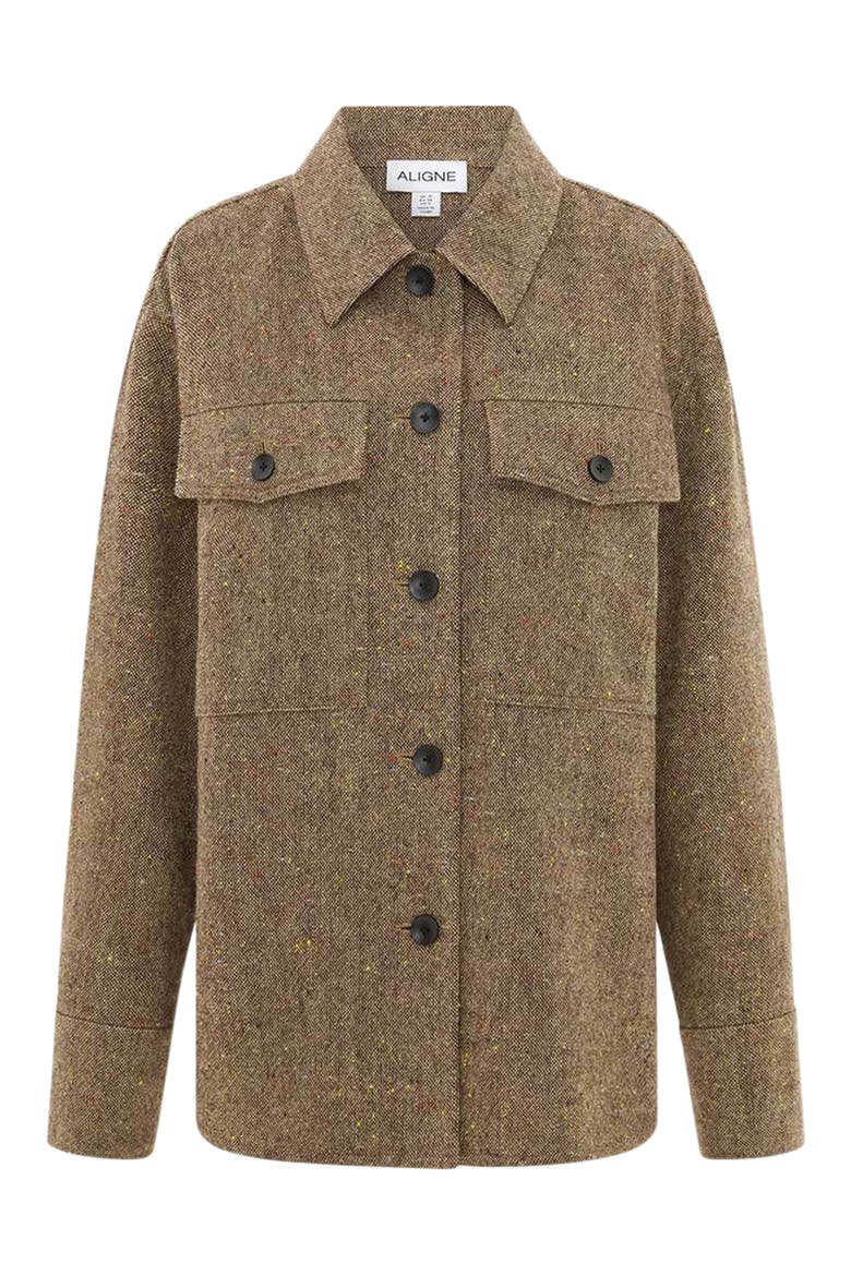 Charlie Recycled Wool Blend Shirt Jacket, Alternate, color, BROWN