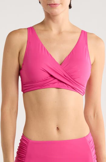 Jantzen Vera Surplice Bikini Top In Pink