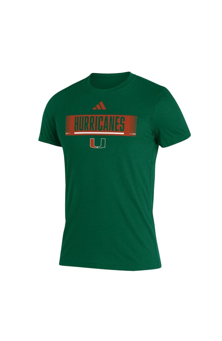 adidas Men's adidas Green Miami Hurricanes Wordmark Tri-Blend T-Shirt, Alternate, color, 