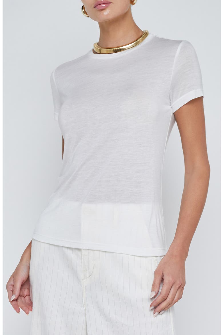 Ellie Crewneck Short Sleeve T-Shirt, Main, color, WHITE