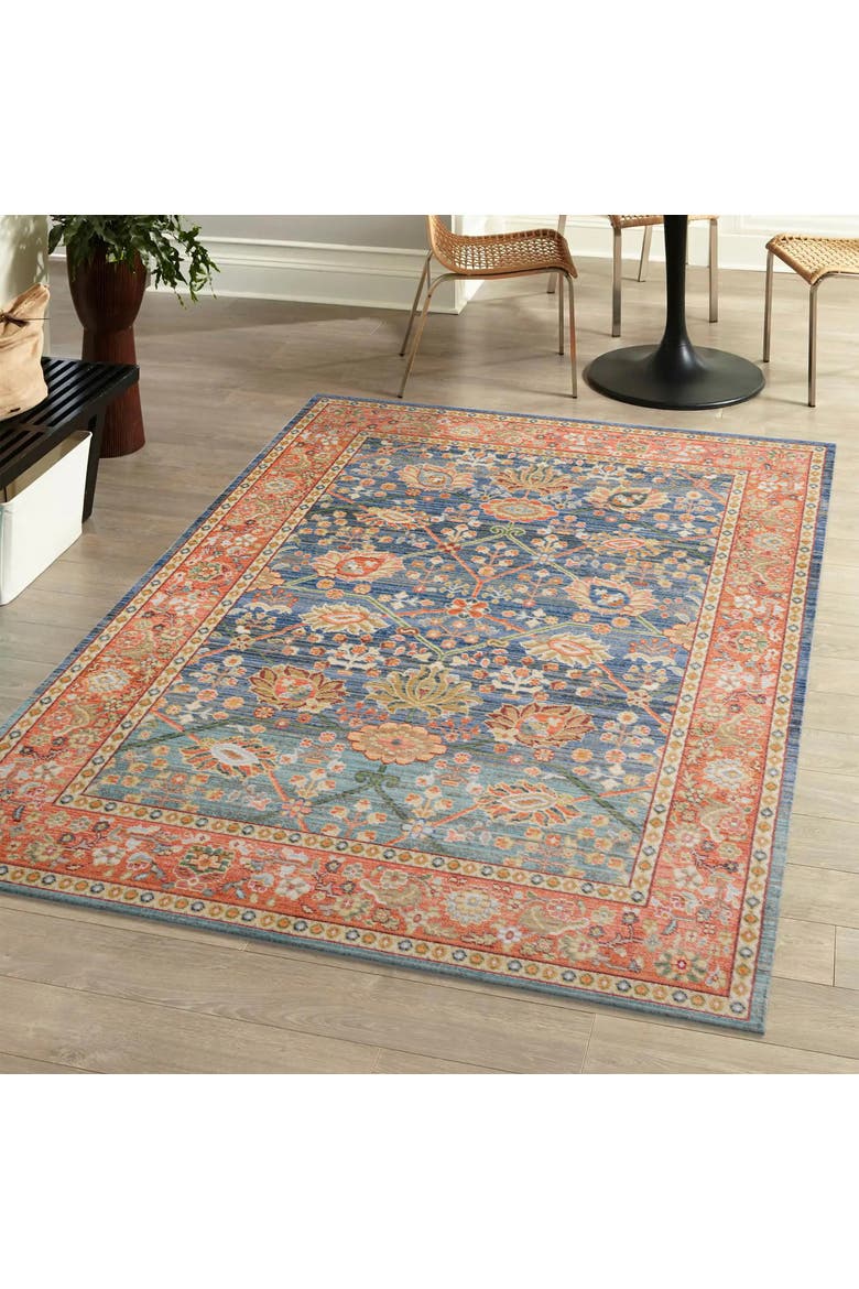 Alba Modern Faded Peshawar Area Rug, Alternate, color, Plum/Terracotta