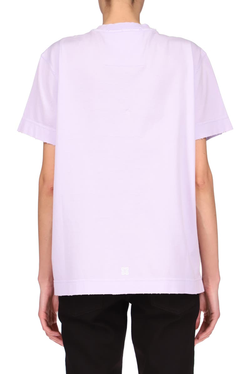 Givenchy Barbed Wire Logo Distressed Cotton Graphic Tee, Alternate, color,