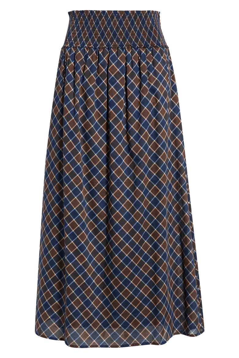 The Delphine Nap Cotton Midi Skirt, Alternate, color, WILSHIRE PLAID CHOCOLATE