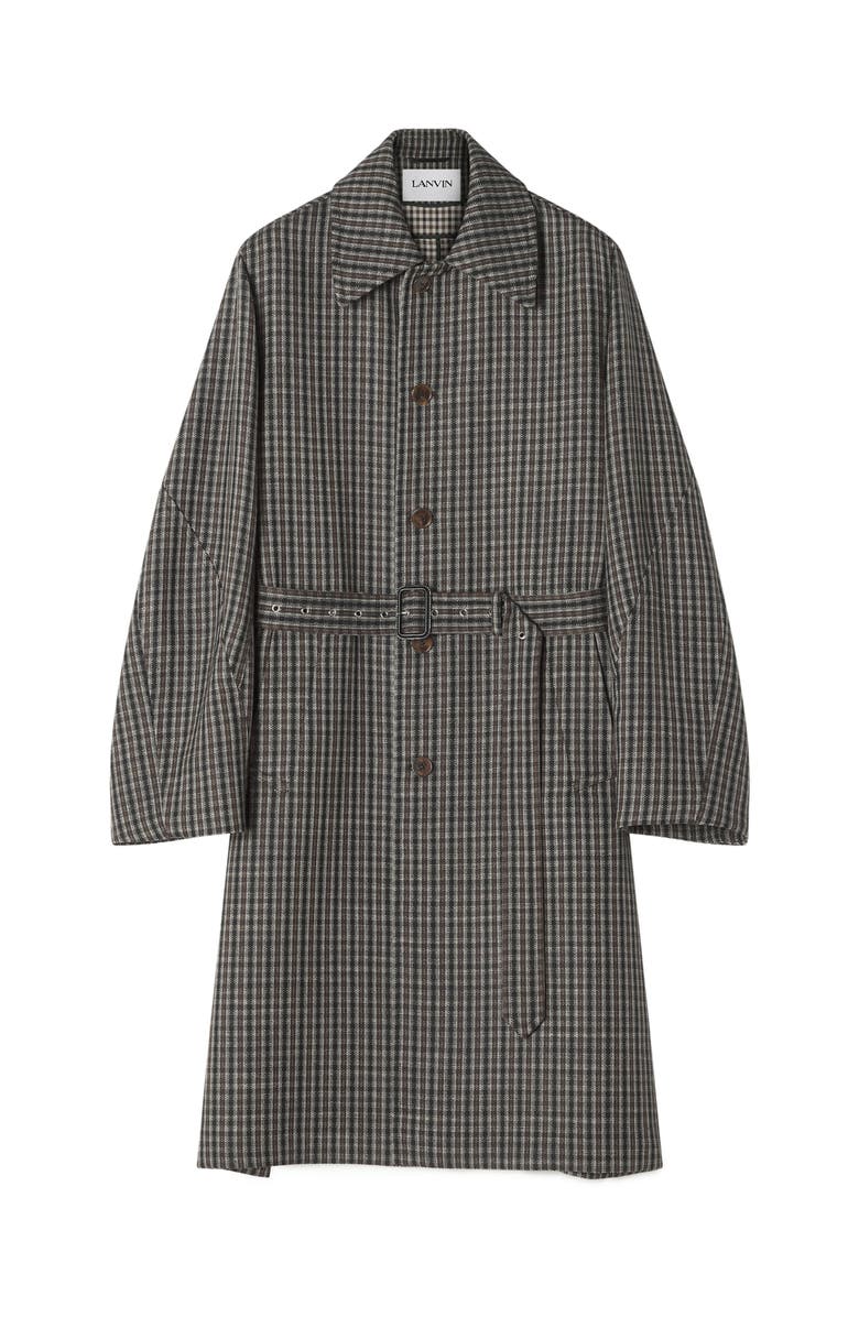 Lanvin Checked Wool Car Coat, Main, color, Multicolour