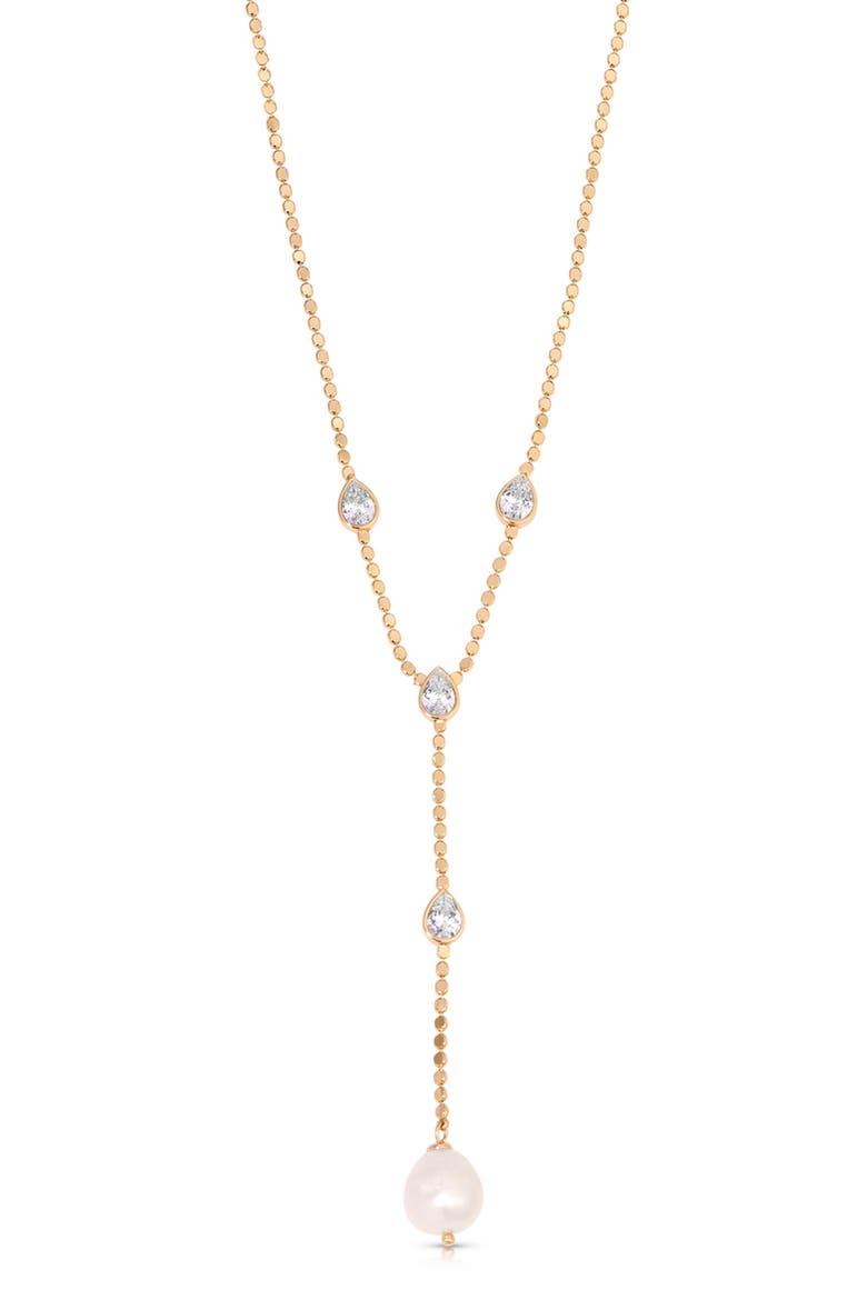 Dripping Crystal Y-Necklace, Alternate, color, GOLD