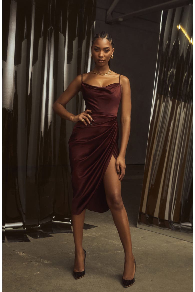 reva satin gathered corset dress Reva Satin Gathered Corset Dress (Women)