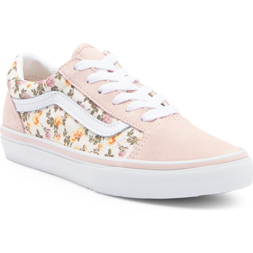 Vans Kids' Old Skool Romantic Floral Low Top Sneaker In Romantic Floral Pink/multi