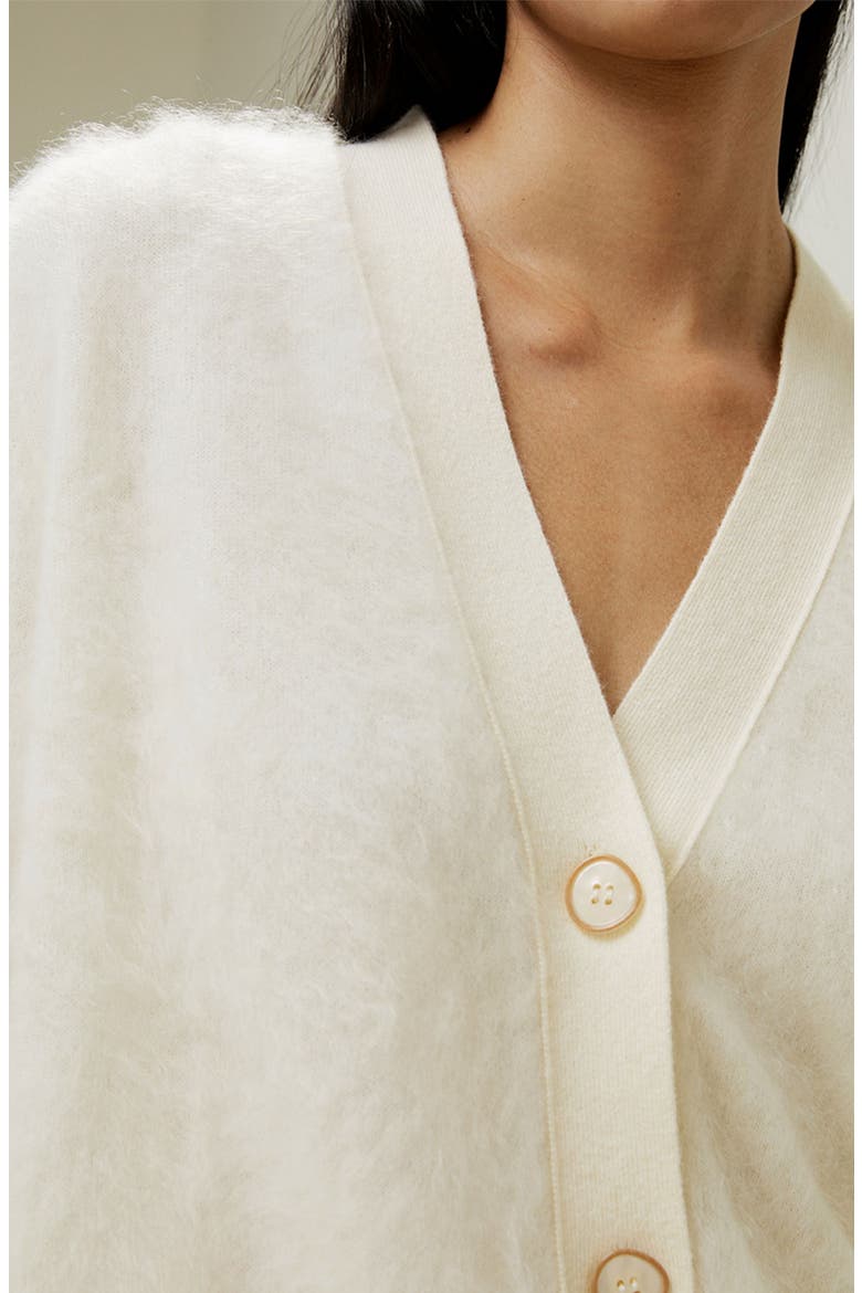 Women's Hestia Button Front  V-Neck Cardigan, Alternate, color, White