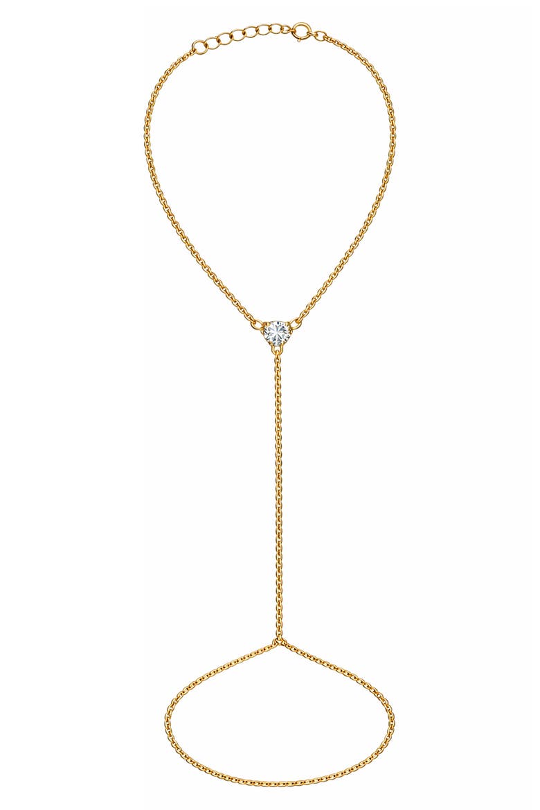 The Single Stone Hand Chain, Main, color, GOLD