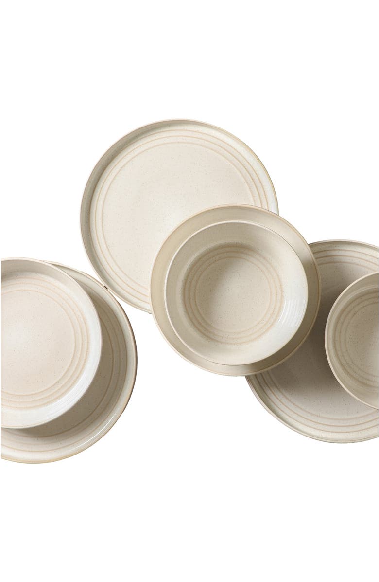 Stone Lain Claire Stoneware 4-Piece Dinner Plate Set, Alternate, color, White