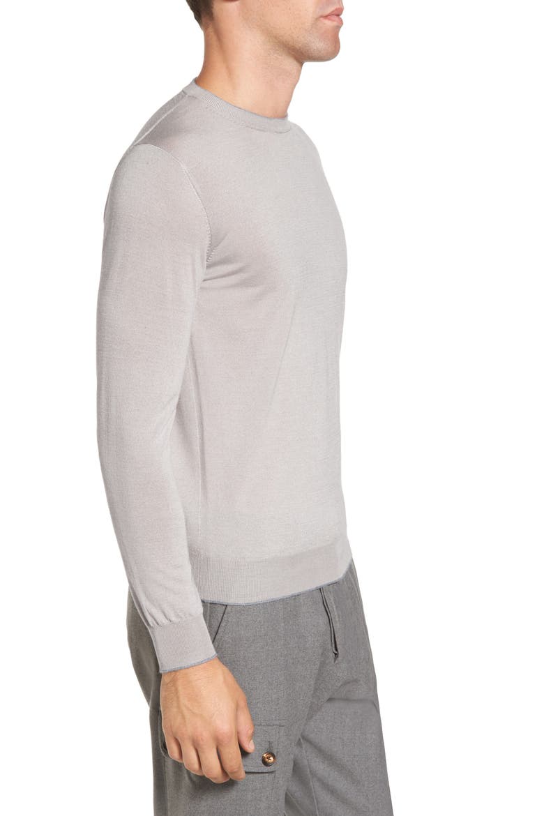 Merino Wool & Silk Tipped Sweater, Alternate, color, SAND