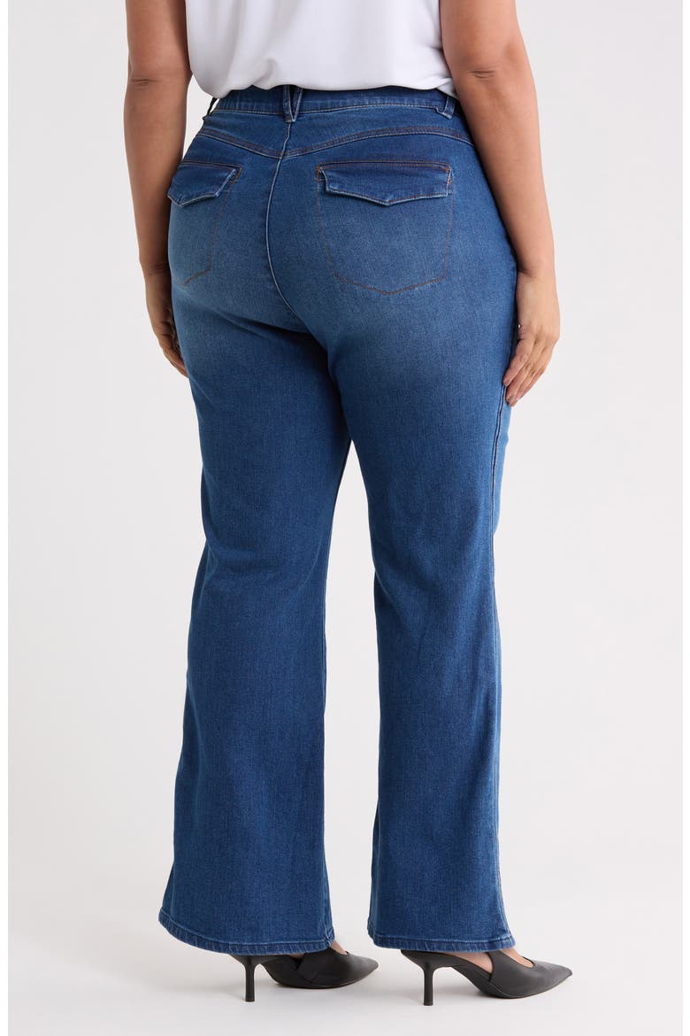 Soution Skyrise Double Side Flare Jeans, Alternate, color, BLUE