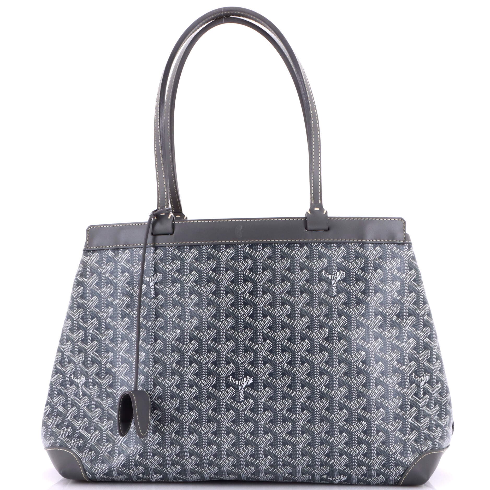 Pre-Owned Goyard Bellechasse Bag Coated Canvas PM, Main, color, Gray
