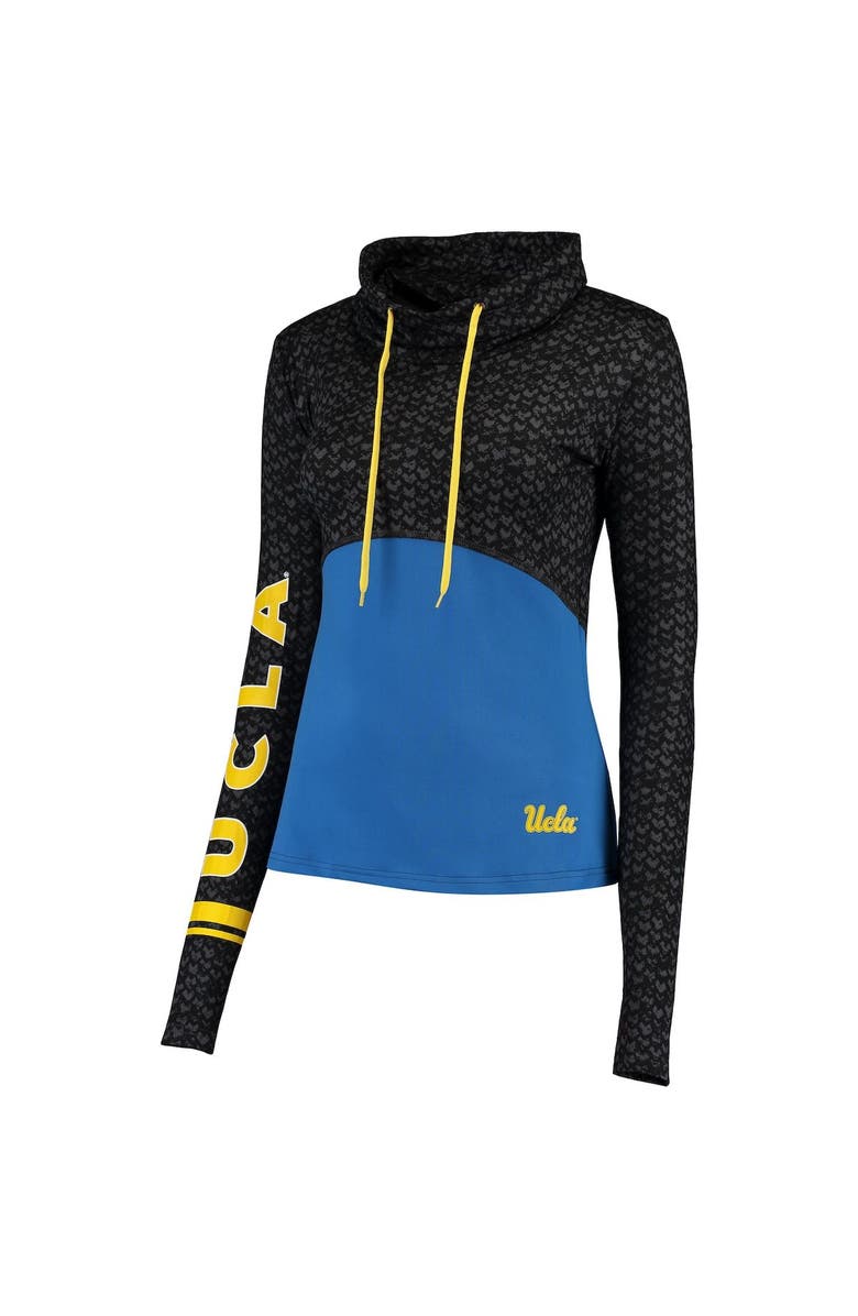 COLOSSEUM Women's Colosseum Black/Blue UCLA Bruins Scaled Cowl Neck Pullover Hoodie, Alternate, color, 