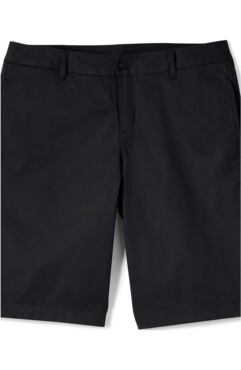 Lands' End Plus Size Plain Front Blend Chino Shorts, Alternate, color, Black