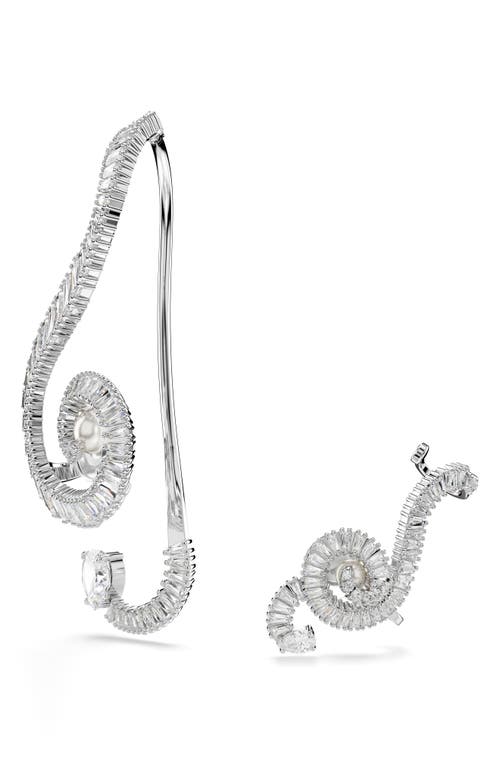 Swarovski X Ariana Grande Asymmetric Music-inspired Clip Earrings In White