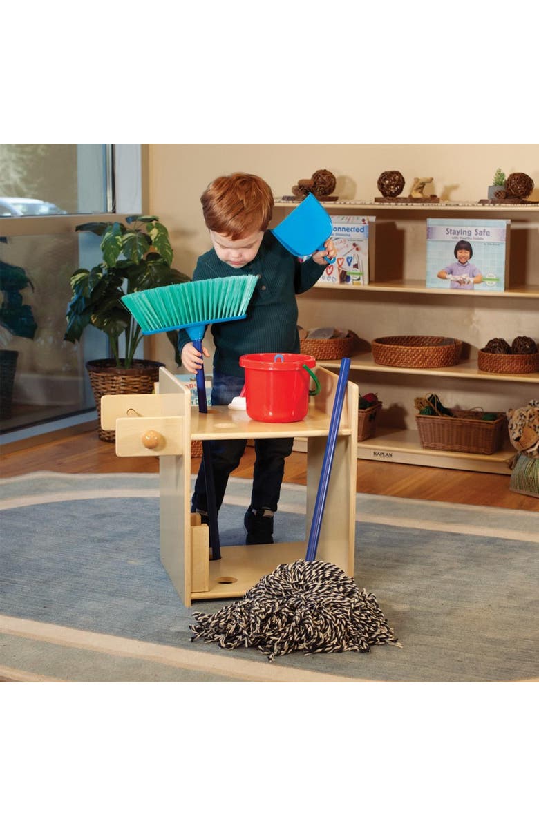 Kaplan Early Learning Company Housekeeping Stand with Accessories, Alternate, color, Beige