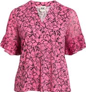 AK ANNE KLEIN Flutter Sleeve Top
