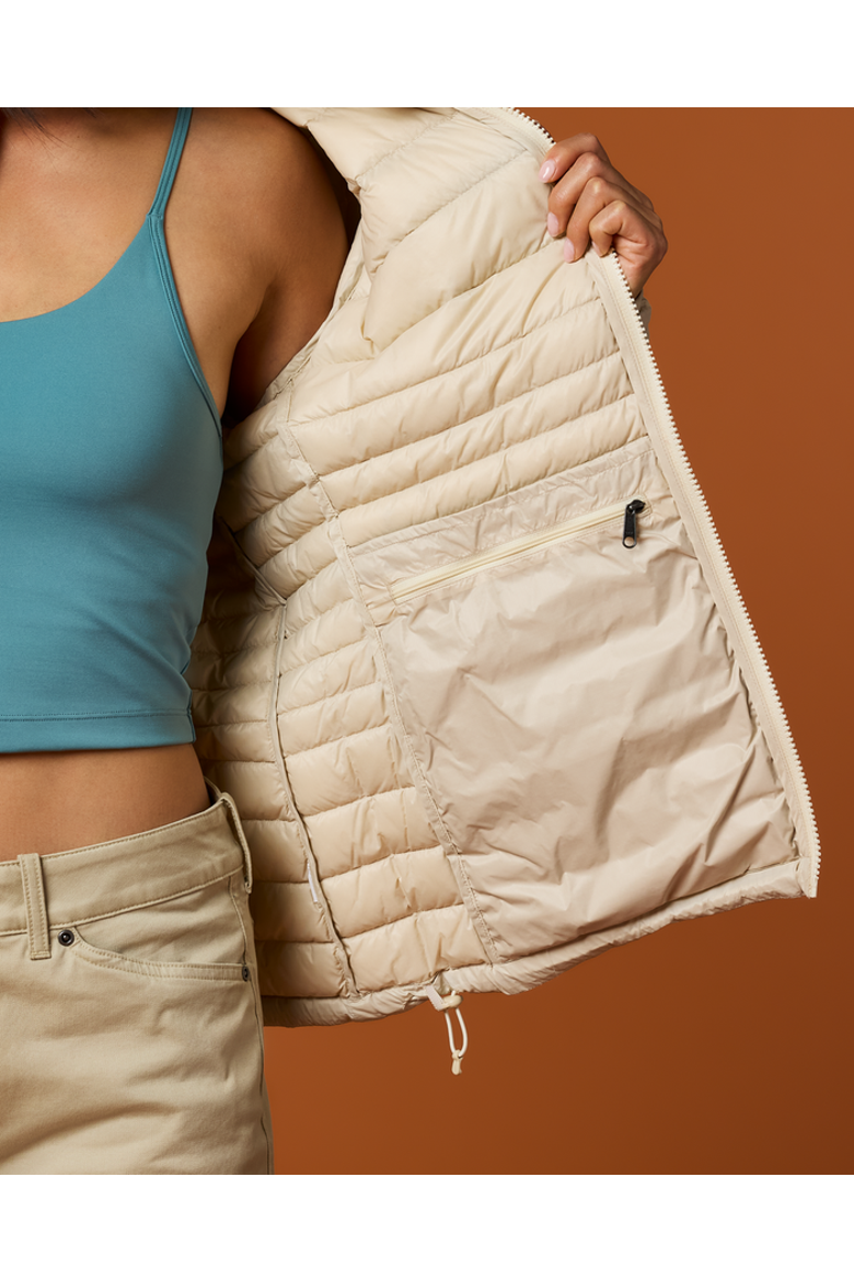 Fuego Down Jacket - Women's, Alternate, color, Cream Stripes