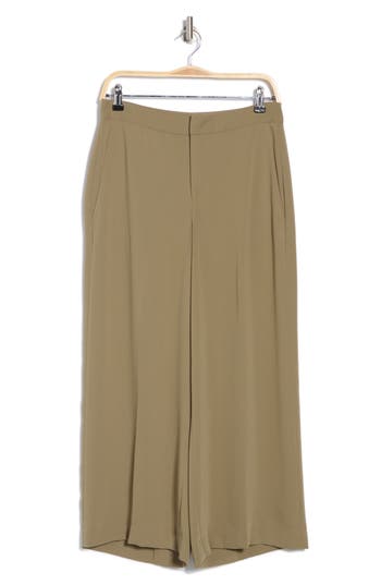 Vince Crop Wide Leg Pants In Dark Artichoke