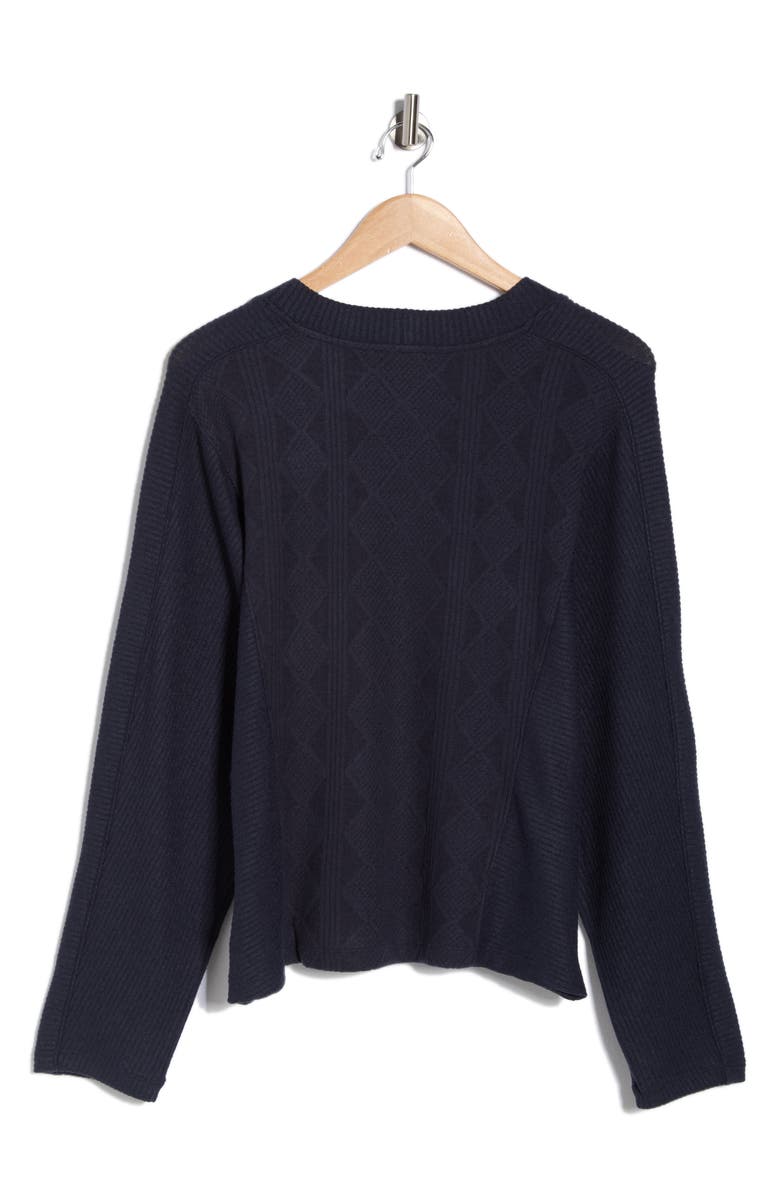 Democracy Textured Knit Dolman Sleeve Top, Alternate, color, Heather Navy