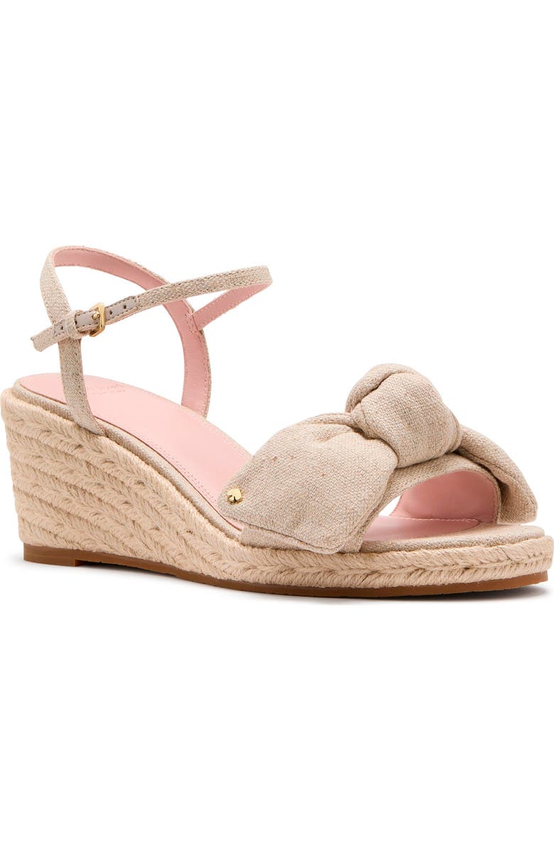 Kate Spade New York leandra ankle strap wedge sandal, Main, color, Natural