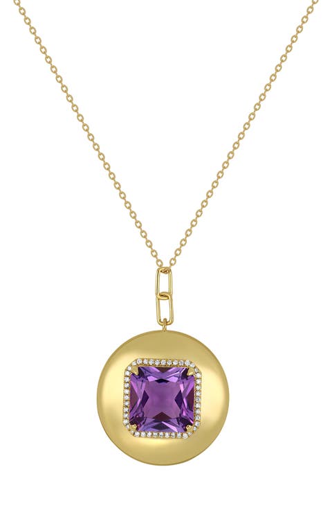 Iris Amethyst & Diamond Medallion Pendant Necklace (Online Trunk Show)