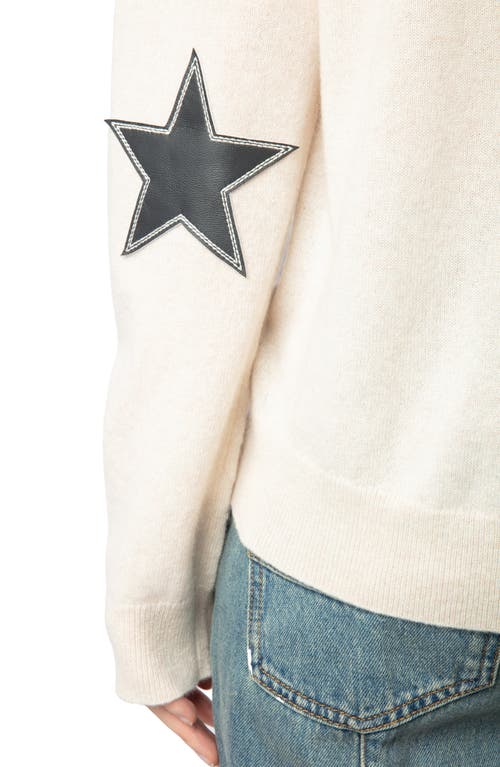 ZADIG & VOLTAIRE ZADIG & VOLTAIRE CICI STAR PATCH CASHMERE CREWNECK SWEATER