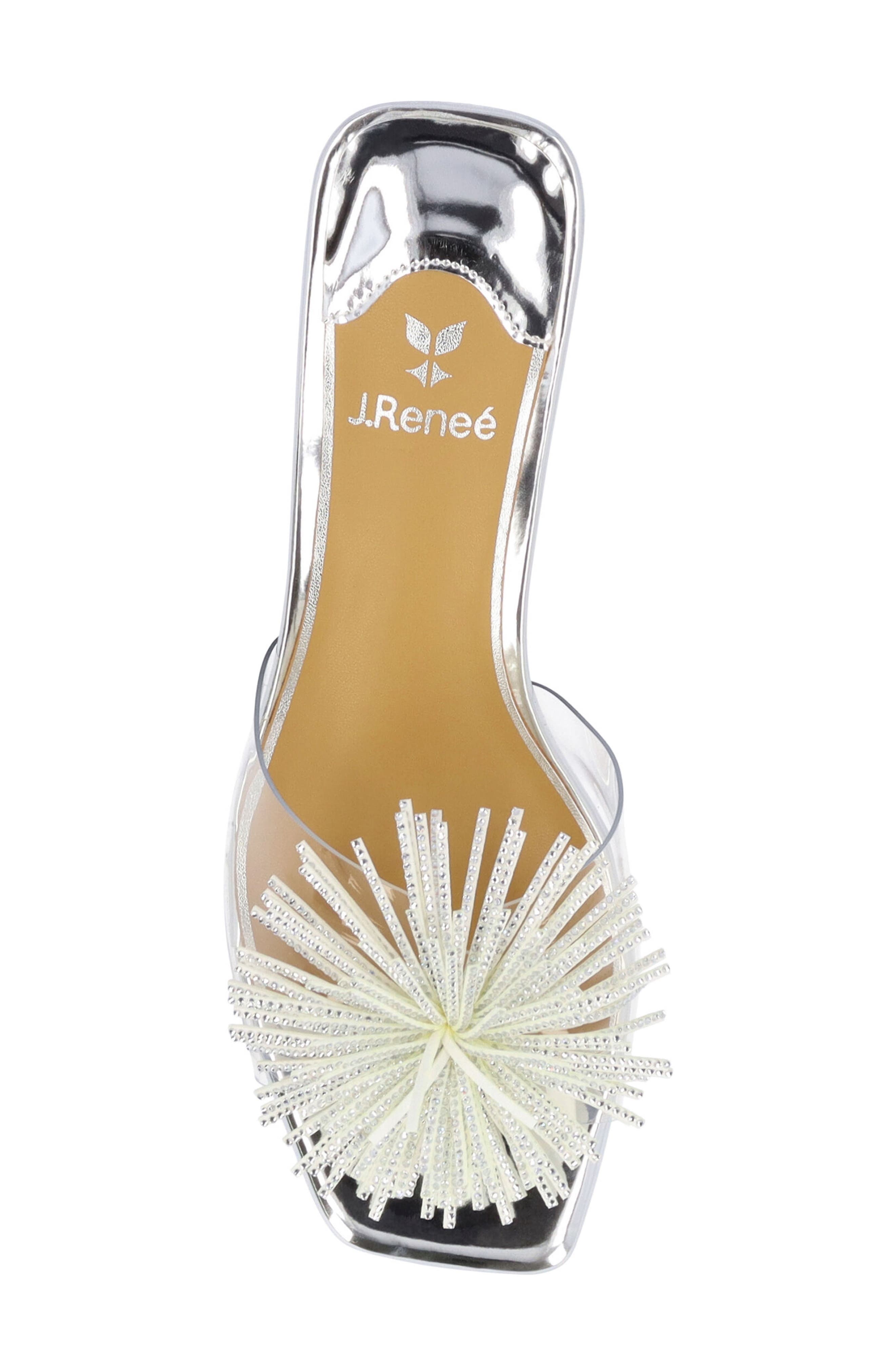 Ozara Slide Sandal, Alternate, color, CLEAR/ SILVER