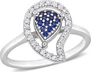 Julianna B. White Topaz & Created Blue Sapphire Halo Ring