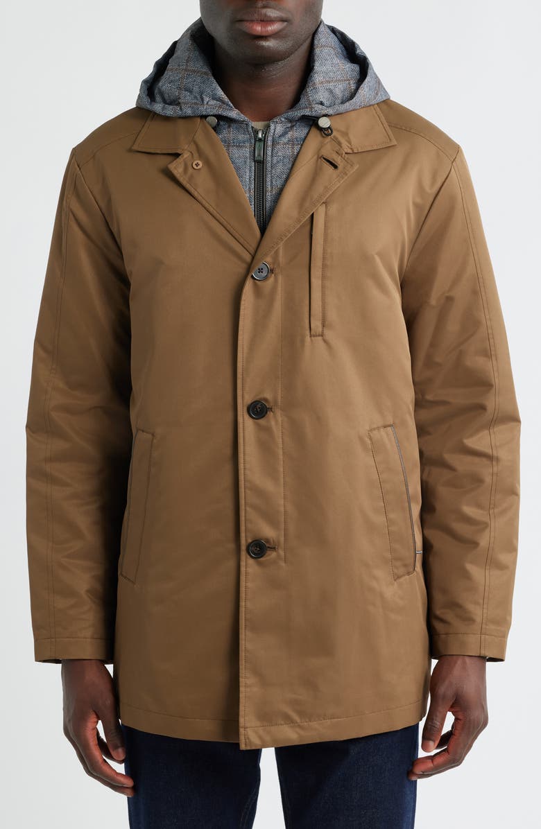 Johnston & Murphy Upton Raincoat with Removable Liner, Alternate, color, Whiskey/ Gray Plaid