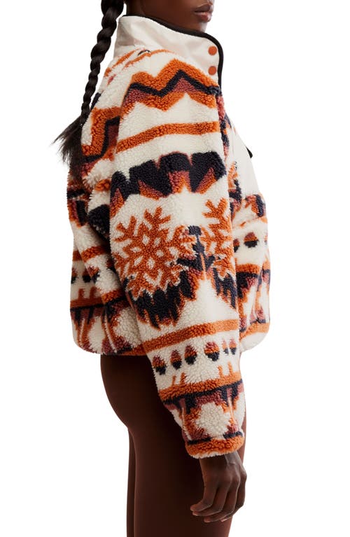 Free People Rocky Ridge Fleece Pullover In Snowflake Combo