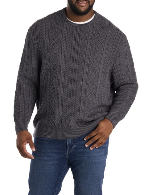 Big & Tall Cable Crewneck Sweater