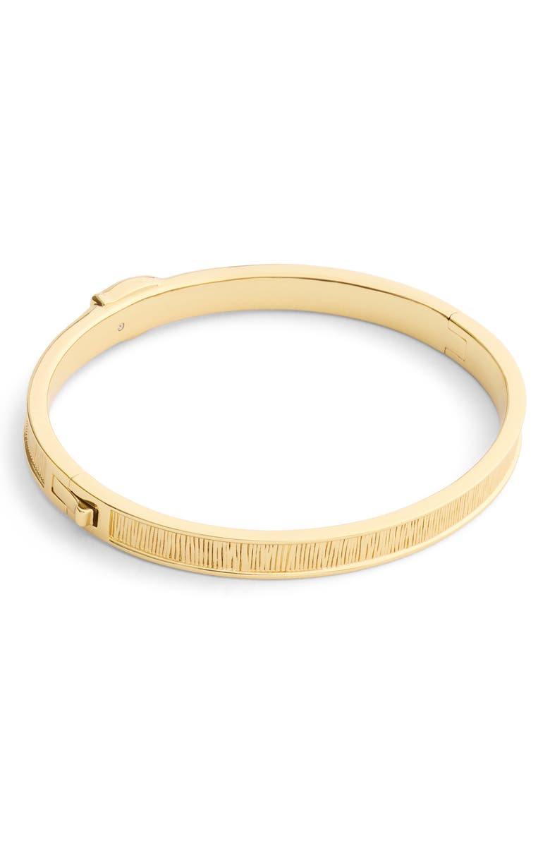 COACH Buckle Brushed Hinge Bangle, Alternate, color, Gold